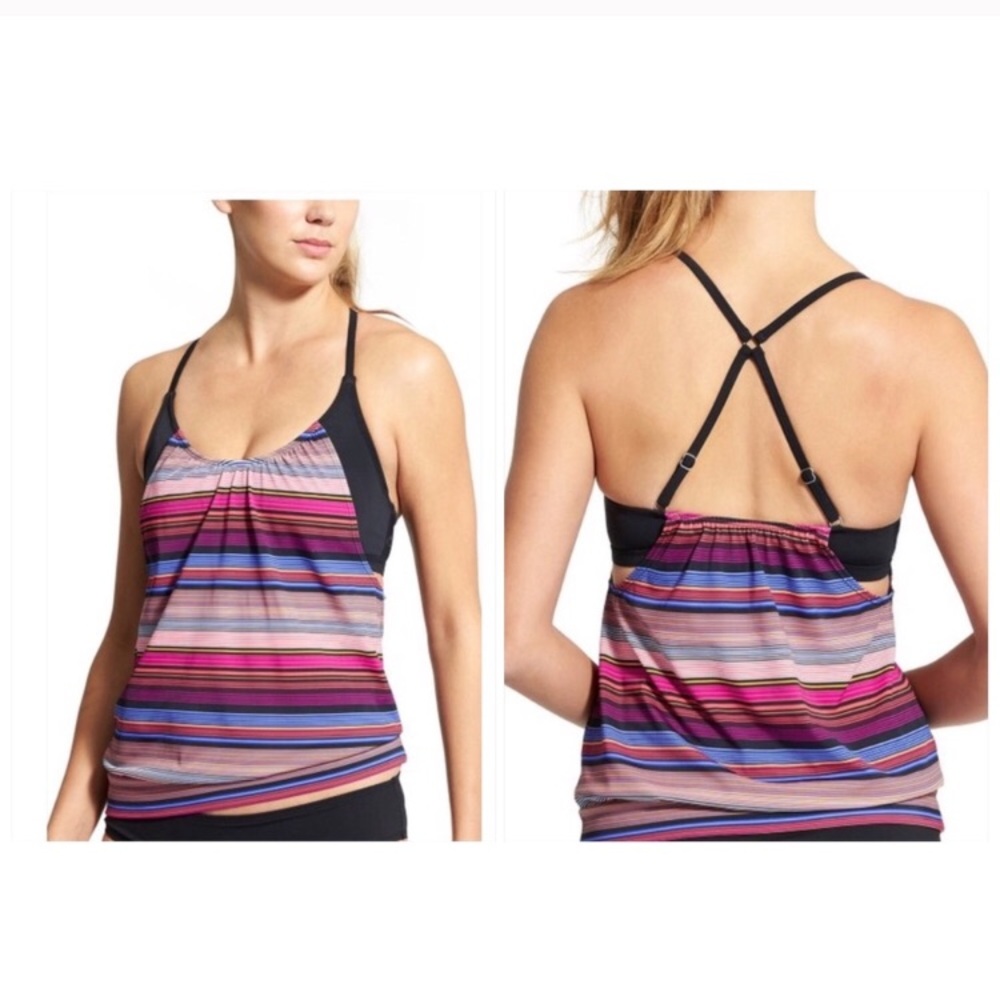 Athleta NEW NWT tankini top swim XS  32 B C